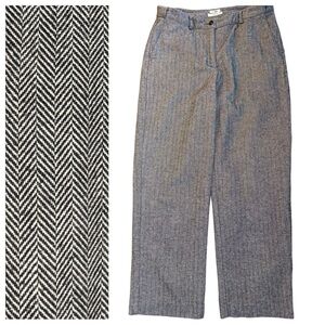L.L. Bean Classic Herringbone Tweed Salt & Pepper Dress Pants Classic Fit 10 Reg